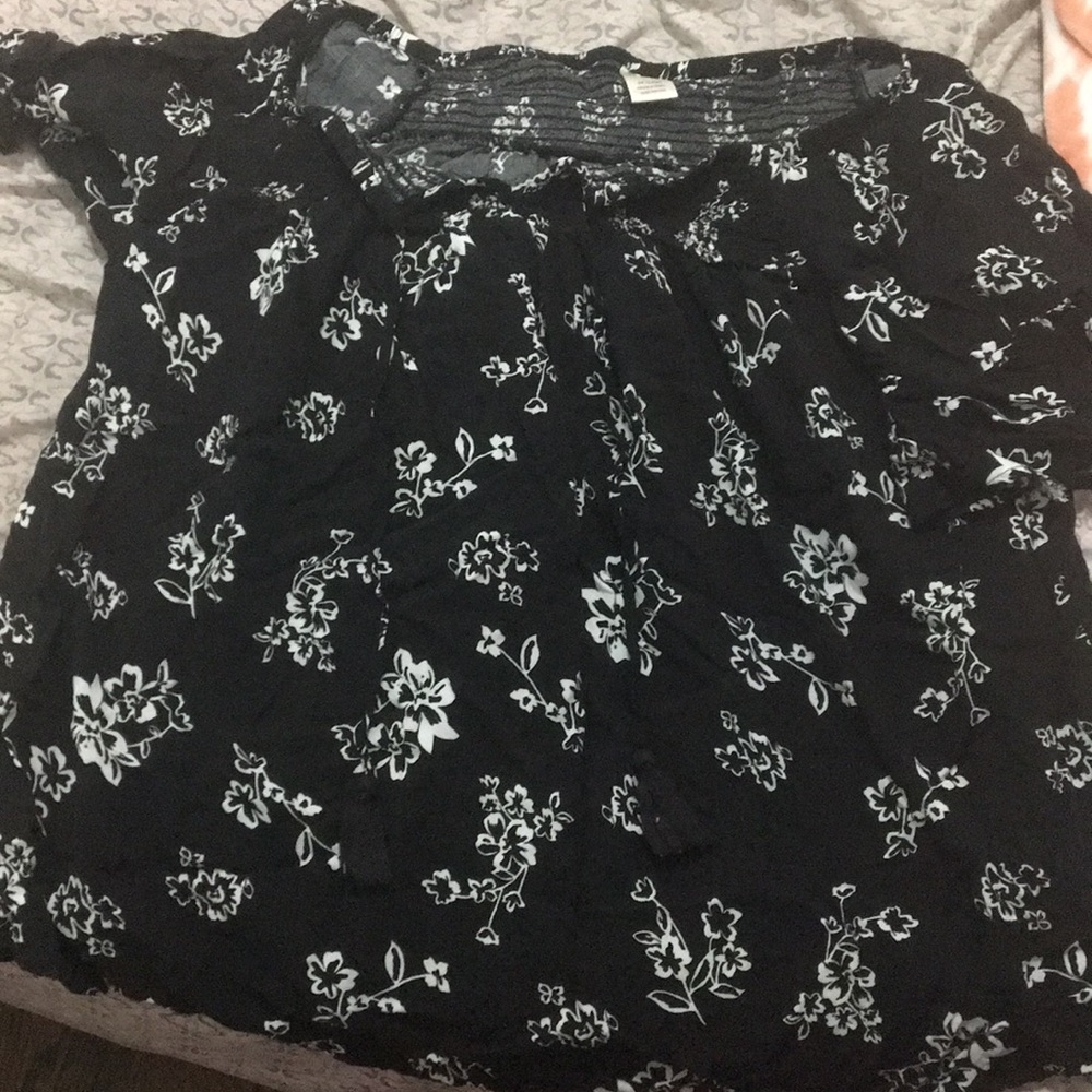 Black and white blouse